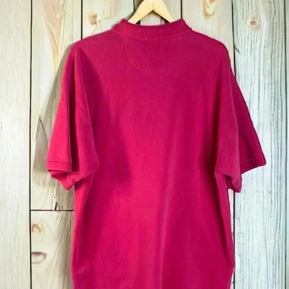 Izod Vintage Monogram Laurel Crest Pink Short Sleeve Polo Shirt Mens XL. - Picture 3 of 6